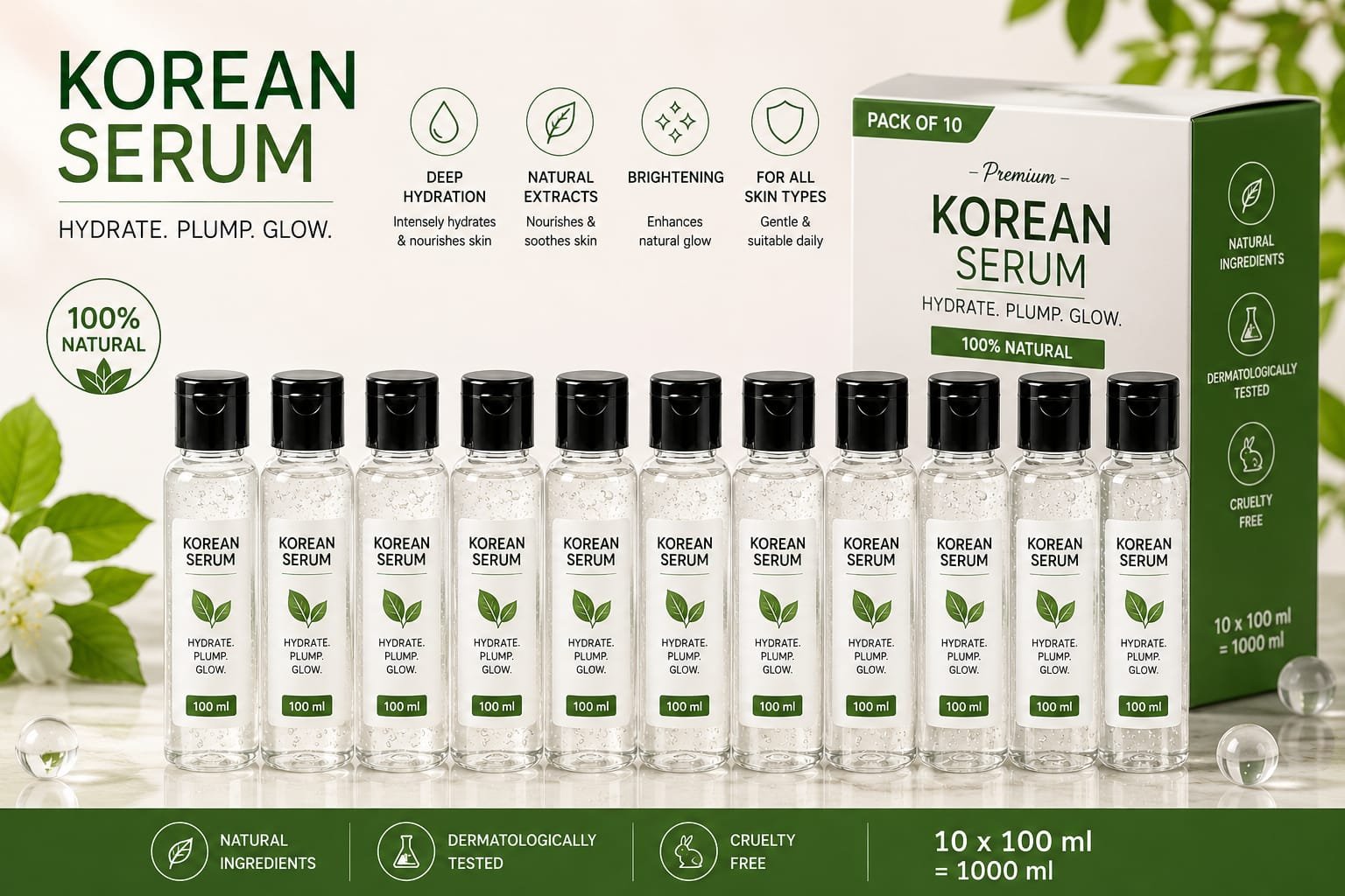 10pc Korean Glow Whitening Serum