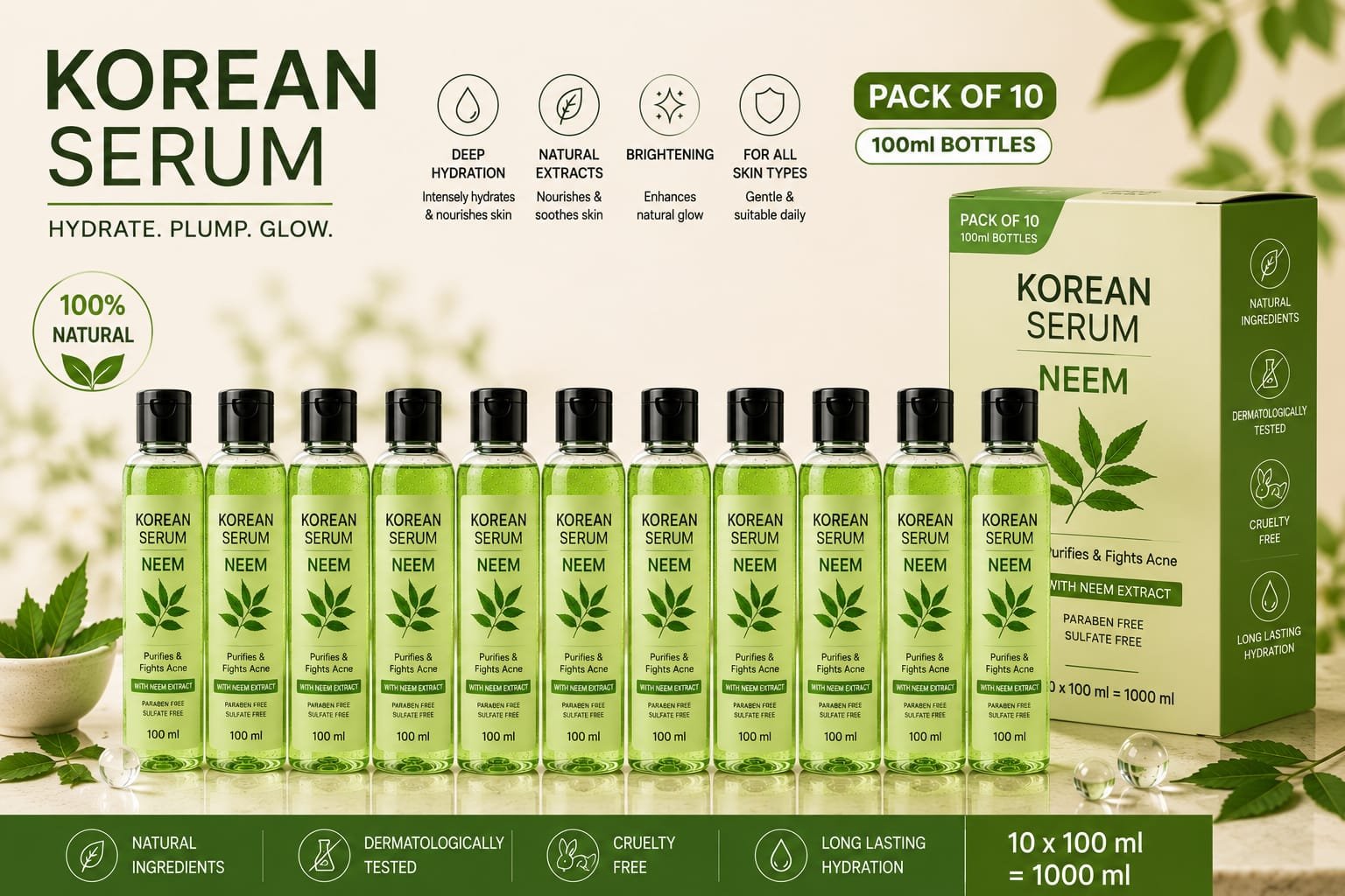 10pc Pimple Removing Neem Korean Serum